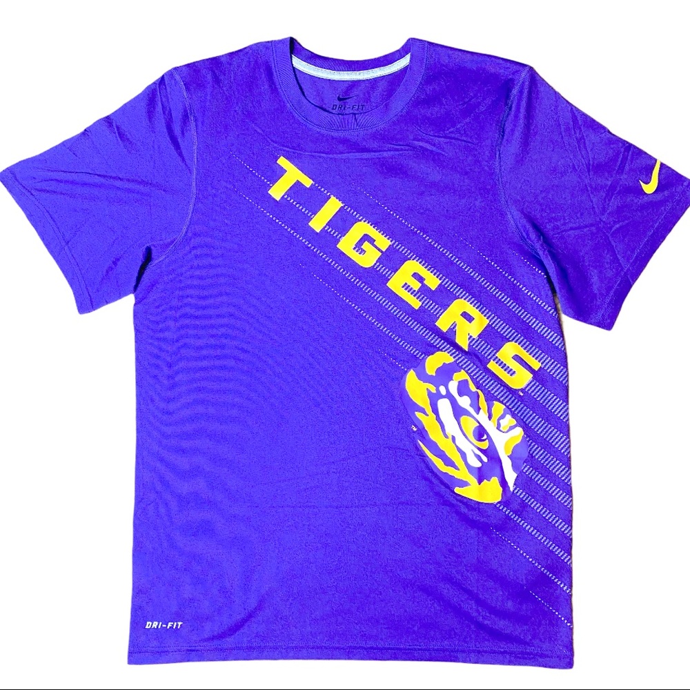 LSU Tigers Nike Logo Short-Sleeve Dri-Fit Shirt
